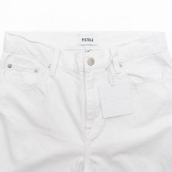 Pistola White Presley High Rise Relaxed Roller Distressed Jeans Size 26 - Picture 5 of 12